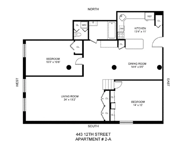 443 12th Street, 2A | floorplan | View 3