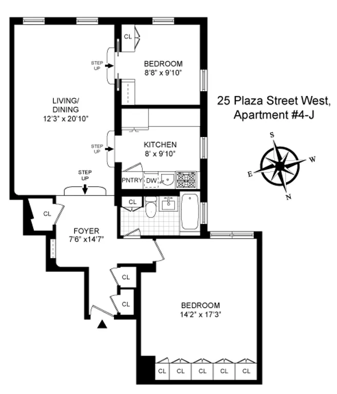 25 Plaza Street West, 4J | floorplan | View 1