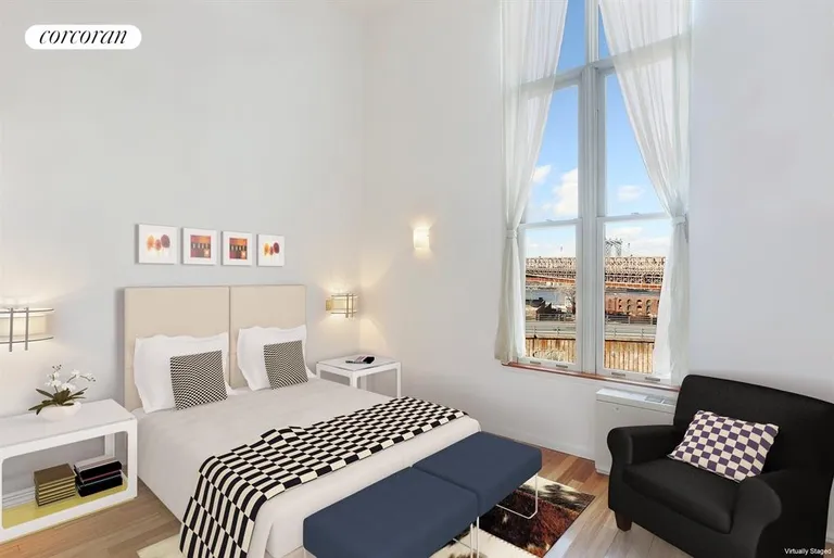New York City Real Estate | View 55 Poplar Street, 4F | Master Bedroom w Bridge views | View 2