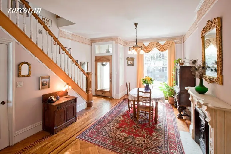New York City Real Estate | View 117 Berkeley Place | Parlor Entrance and Dining Room | View 3