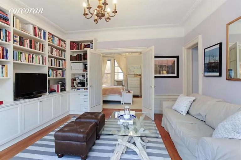 New York City Real Estate | View 10 Montgomery Place, 2B | French doors opening to bedroom and 3rd exposure | View 2