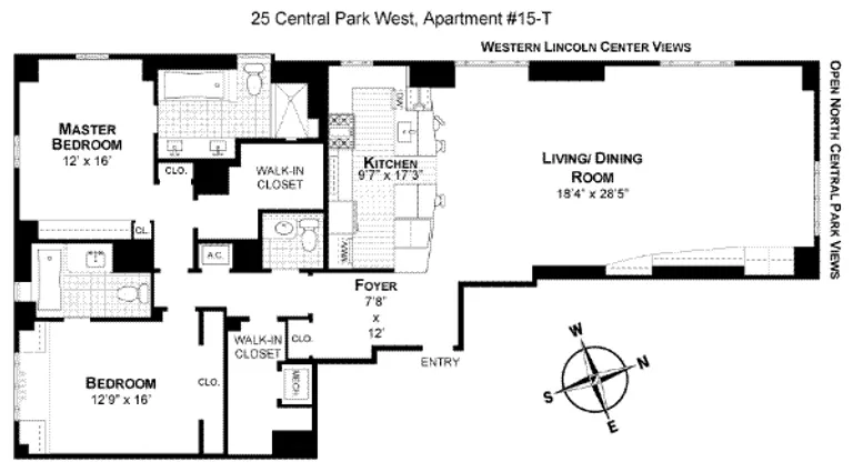 25 Central Park West, 15T | floorplan | View 10