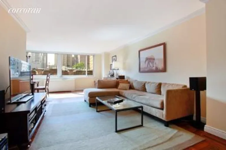 New York City Real Estate | View 301 East 78th Street, 7D | Western Facing Living Room | View 4