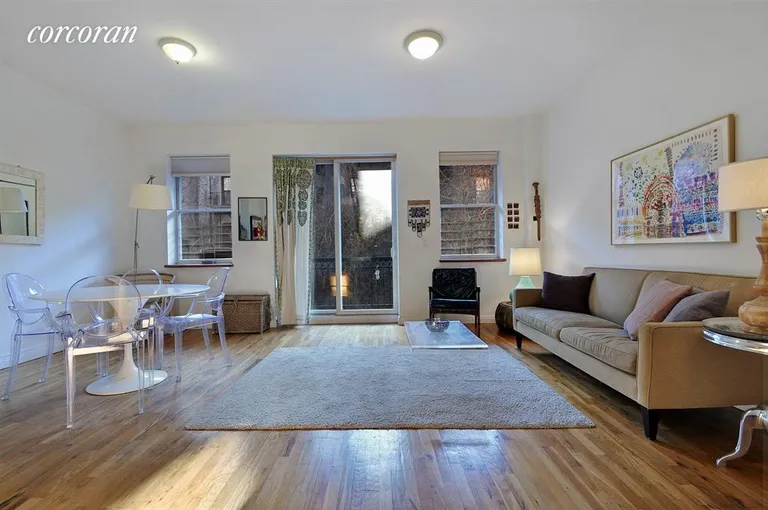 New York City Real Estate | View 334 2nd Street, 2C | Loft-like open living area w/ access to balcony | View 2
