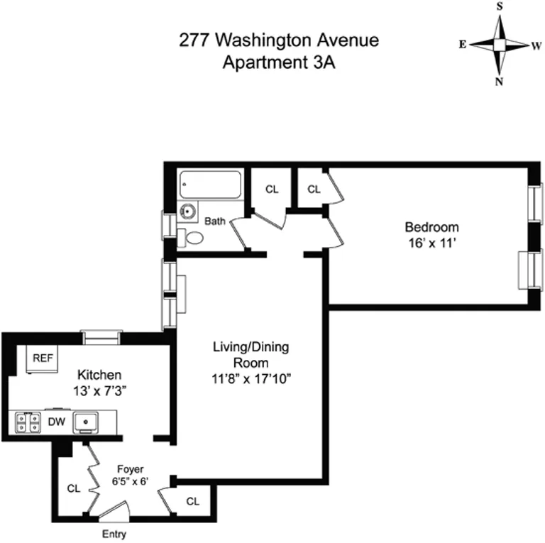 277 Washington Avenue, 3A | floorplan | View 9