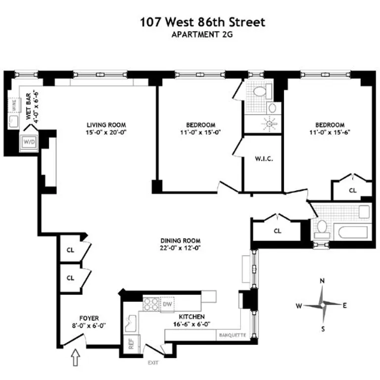 107 West 86th Street, 2GH | floorplan | View 5
