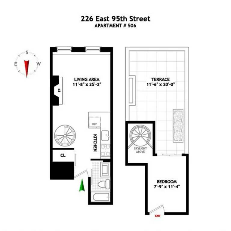 226 East 95th Street, 506 | floorplan | View 9