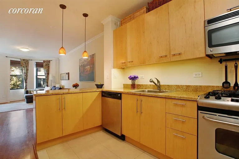 New York City Real Estate | View 363 7th Street, 3L | Beautifully renovated kitchen opens to dining area | View 2