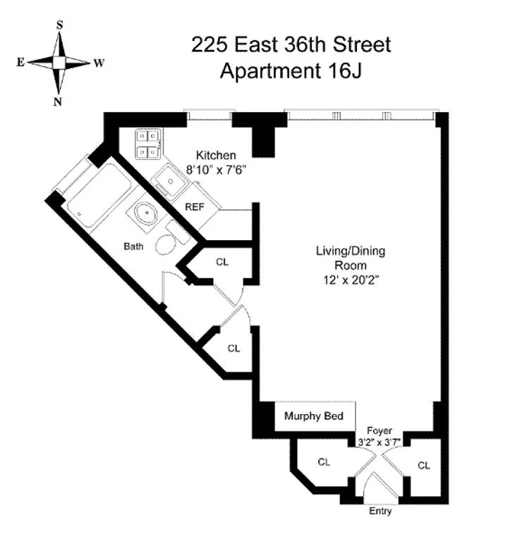 225 East 36th Street, 16J | floorplan | View 5