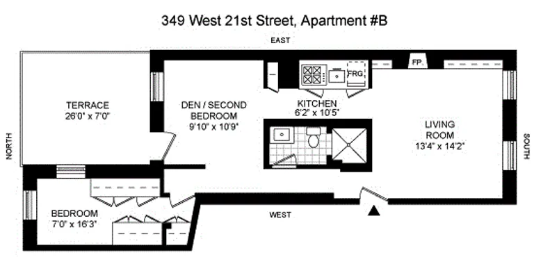 349 West 21st Street, B | floorplan | View 6