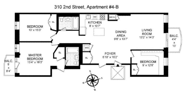 310 2nd Street, 4D | floorplan | View 7