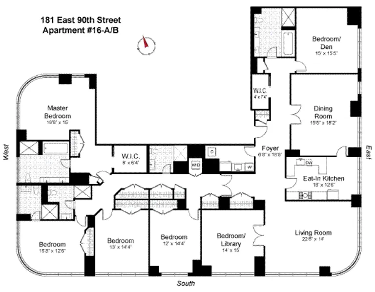 181 East 90th Street, 16AB | floorplan | View 17