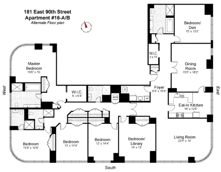 181 East 90th Street, 16AB | floorplan | View 18