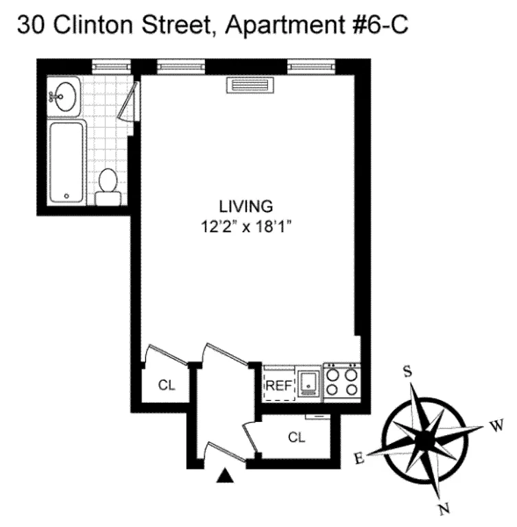30 Clinton Street, 6C | floorplan | View 4