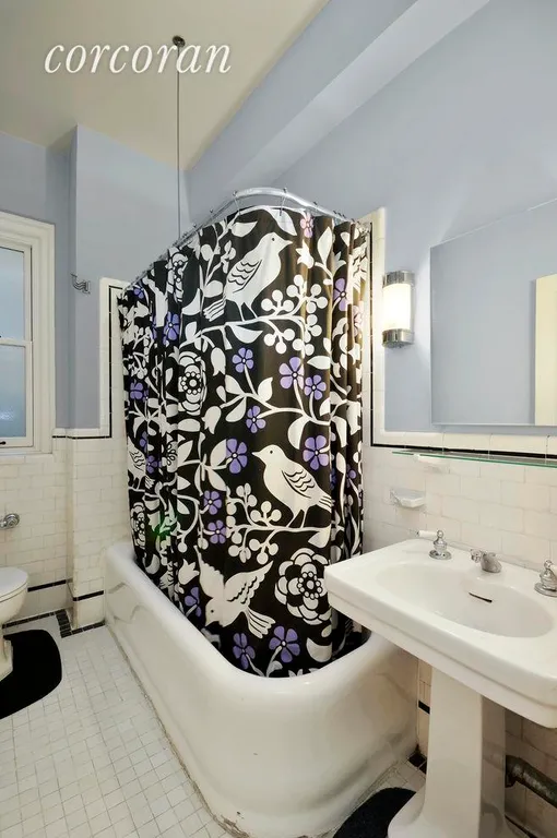 New York City Real Estate | View 40 West 67th Street, 1D | Art Deco Bathroom  adjacent to the bedroom | View 4