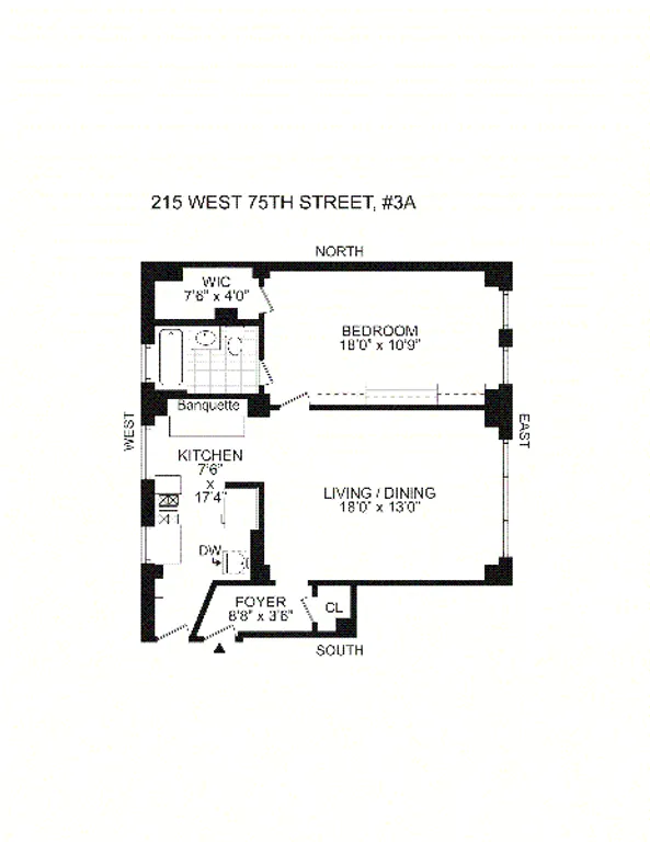 215 West 75th Street, 3A | floorplan | View 5