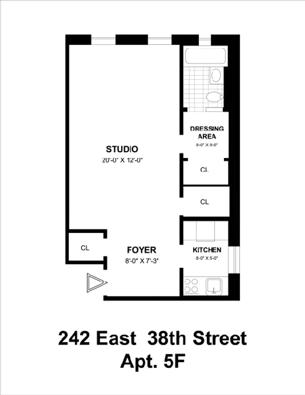 242 East 38th Street, 5F | floorplan | View 3