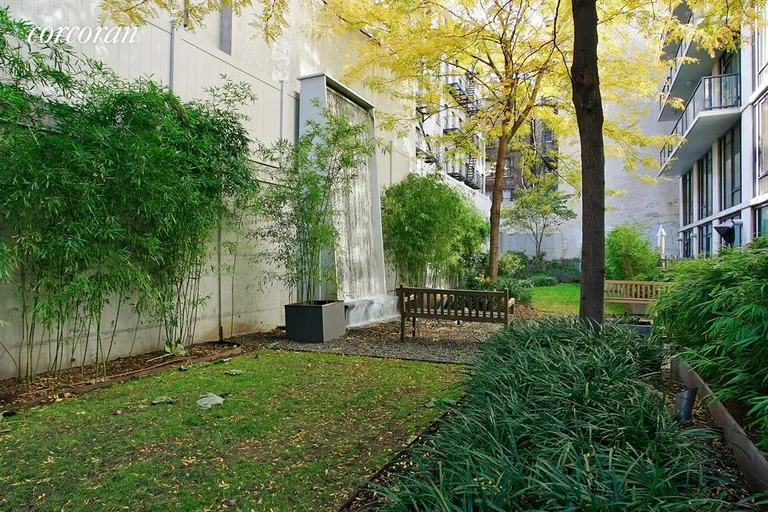 New York City Real Estate | View 350 West 53rd Street, 6E | Courtyard with Zen Meditation Garden | View 4