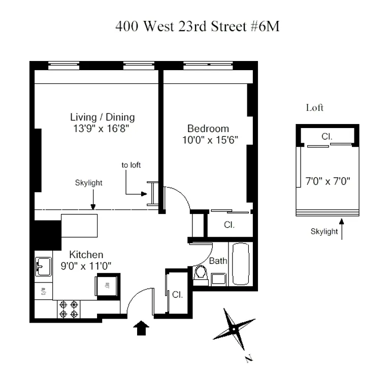 400 West 23rd Street, 6M | floorplan | View 9