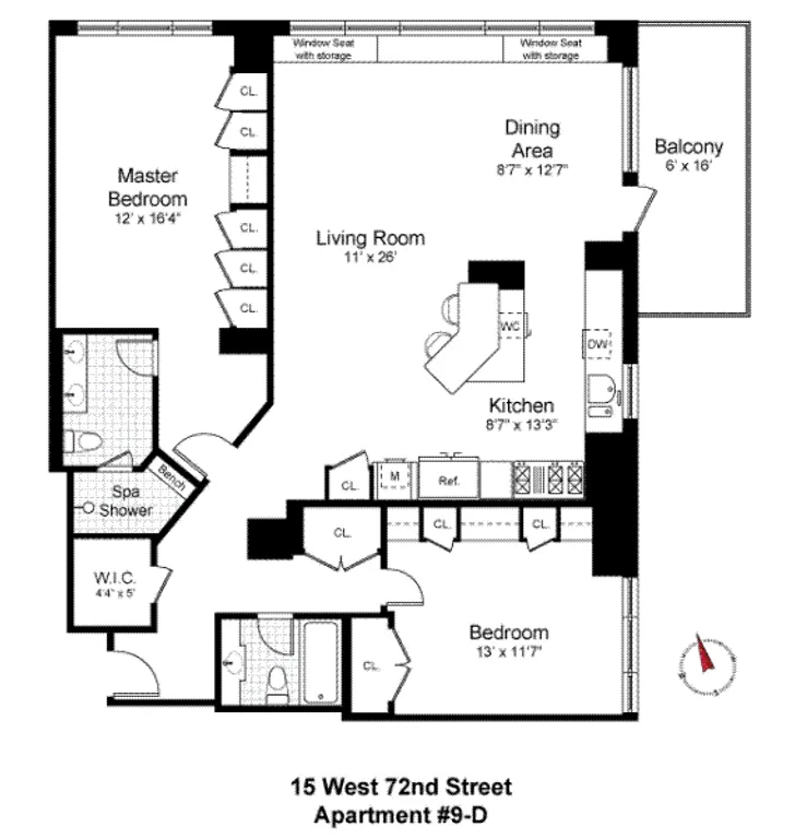 15 West 72Nd Street, 9D | floorplan | View 13