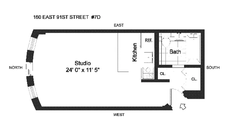 160 East 91st Street, 7D | floorplan | View 9