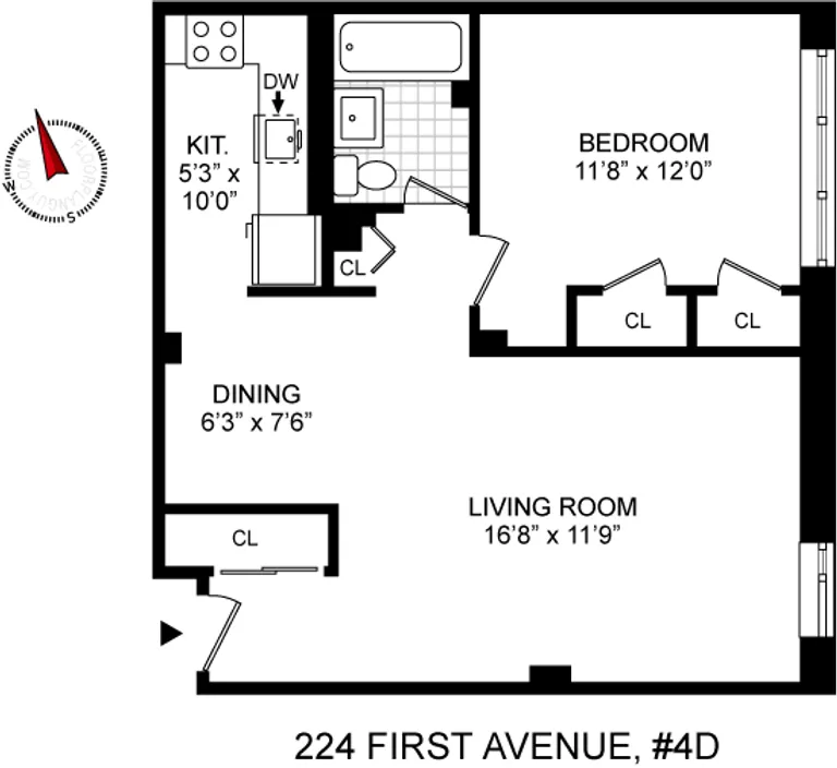 224 First Avenue, 4D | floorplan | View 5