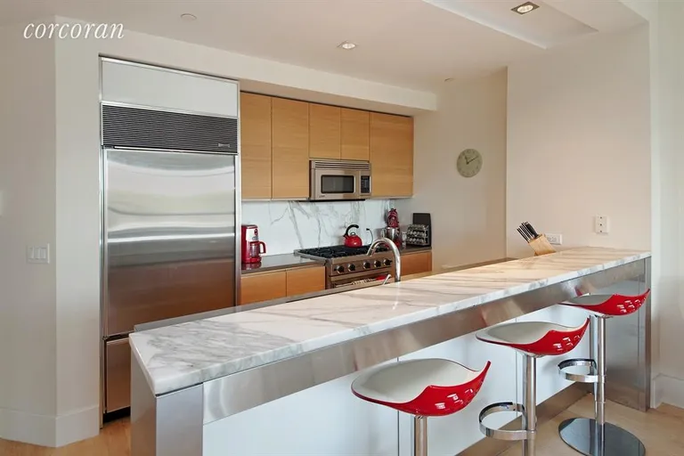 New York City Real Estate | View 20 Bayard Street, 3A | Marble Bar with SubZero/Viking appliances. | View 2