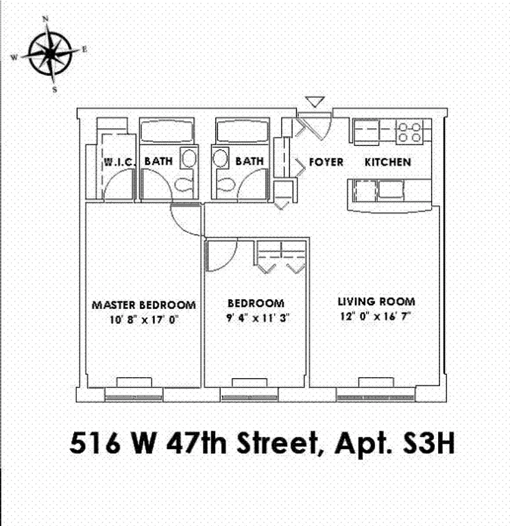 516 West 47th Street, S3H | floorplan | View 5