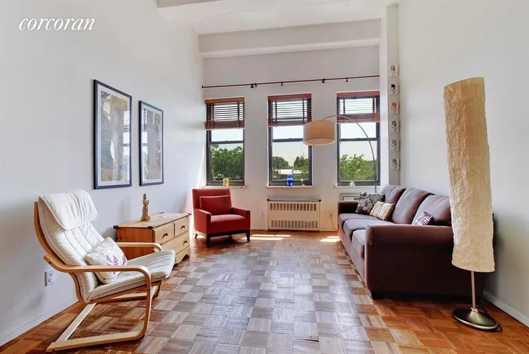 New York City Real Estate | View 423 Atlantic Avenue, 3F | Living room with south facing windows | View 2