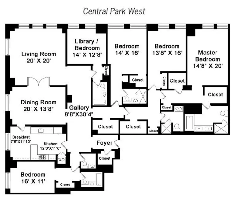 15 Central Park West, 2C | floorplan | View 4