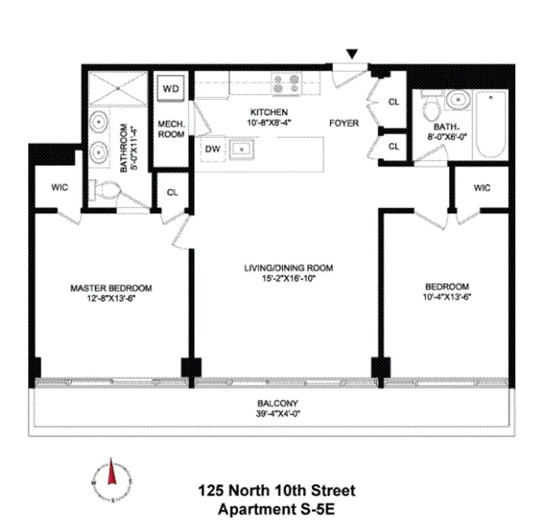125 North 10th Street, S5E | floorplan | View 11