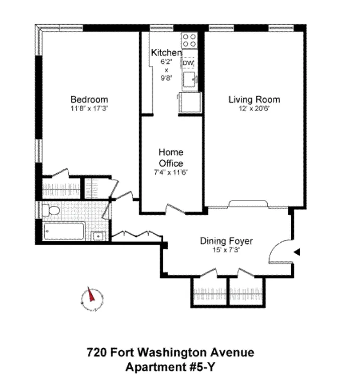 720 Fort Washington Avenue, 5Y | floorplan | View 7