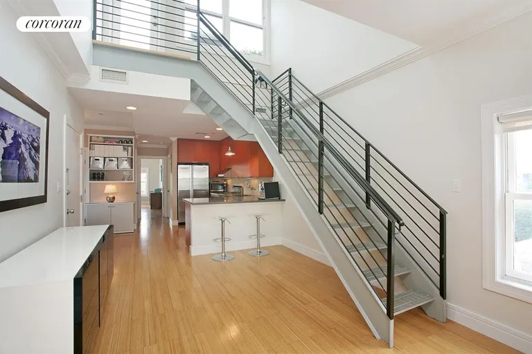 New York City Real Estate | View 185 Huntington Street, 5 | Contemporary staircase leads to roof deck | View 4