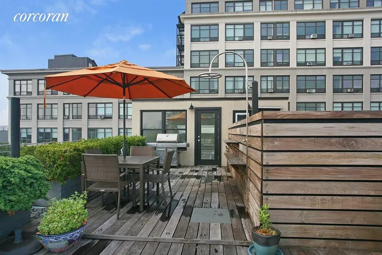 New York City Real Estate | View 185 Huntington Street, 5 | Dining area on roof deck with outdoor shower too! | View 2