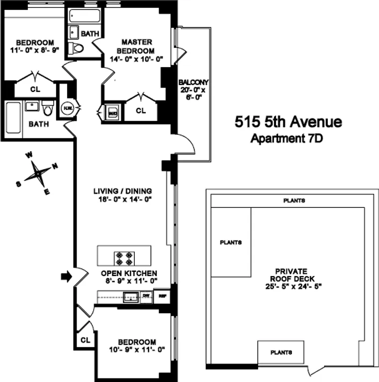515 5th Avenue, 7D | floorplan | View 13