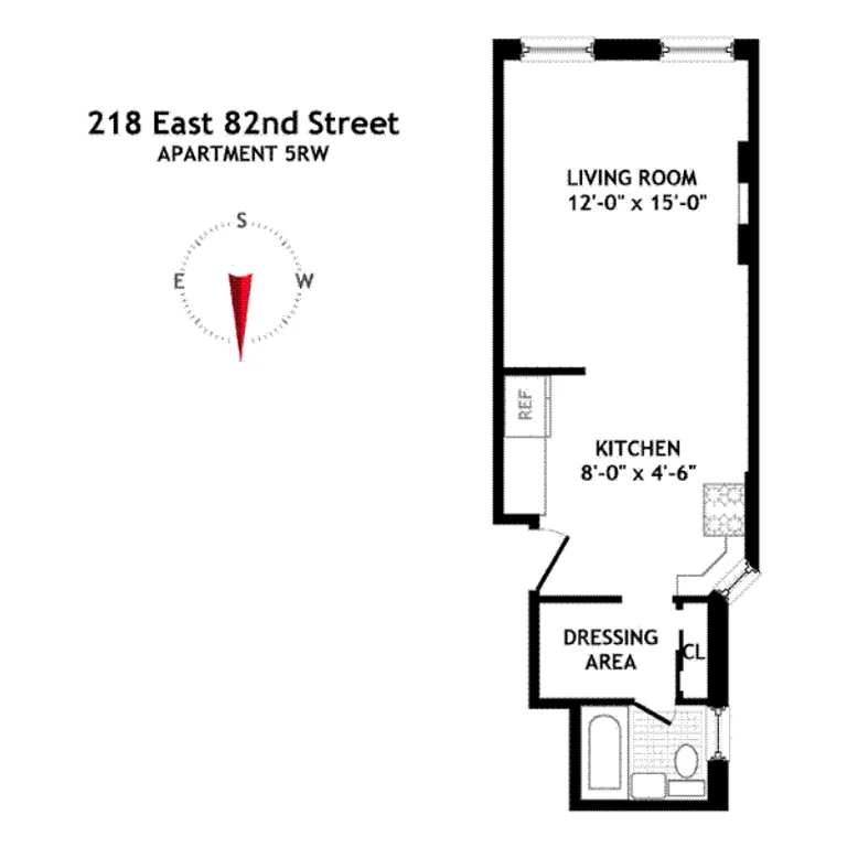 218 East 82nd Street, 5RW | floorplan | View 4