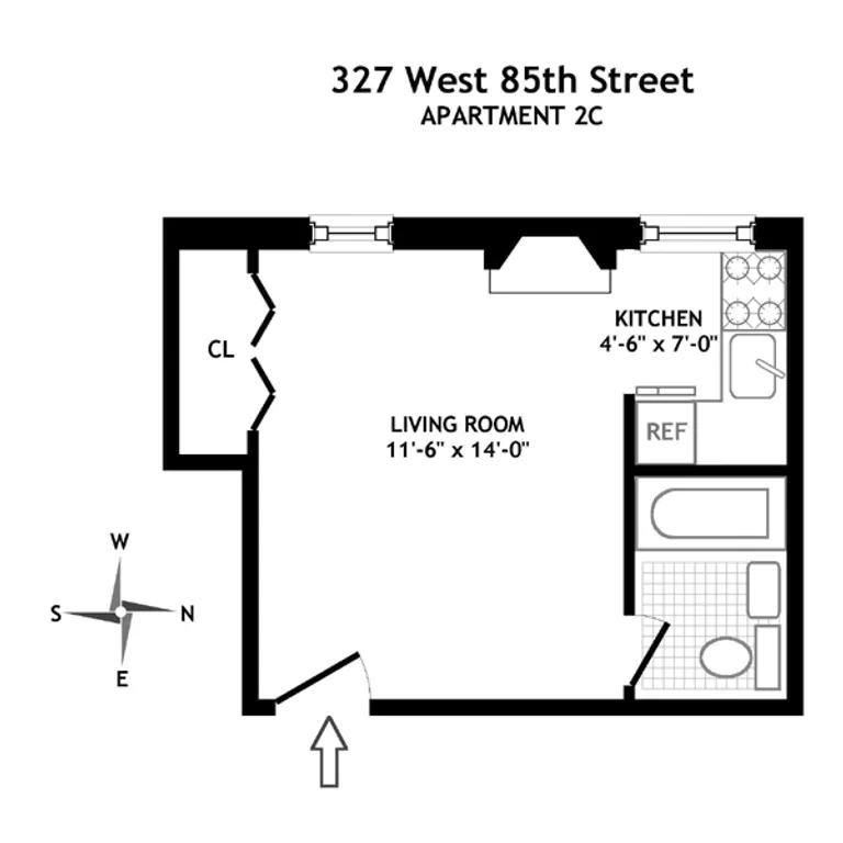 327 West 85th Street, 2C | floorplan | View 6
