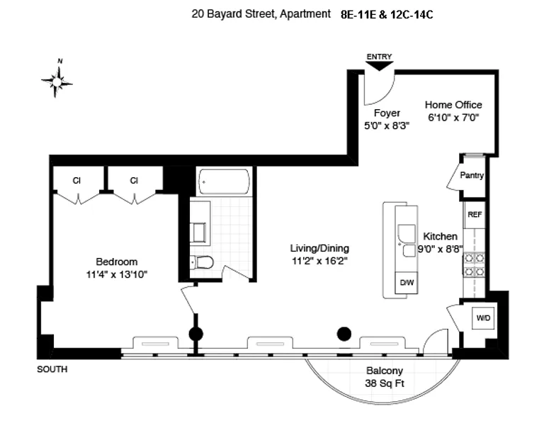 20 Bayard Street, 12C | floorplan | View 1