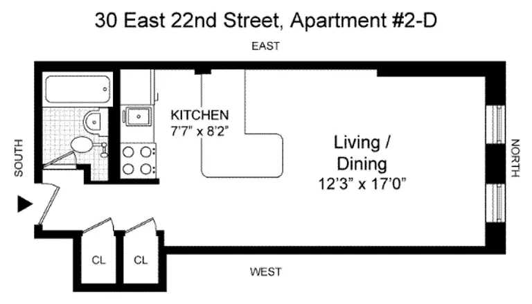 30 East 22nd Street, 2D | floorplan | View 5
