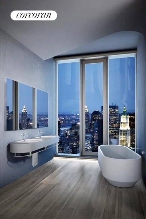 New York City Real Estate | View 56 Leonard Street, 6 WEST | Master Bath custom-designed by Herzog & de Meuron | View 2