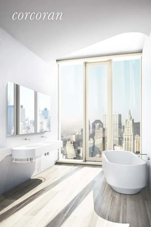 New York City Real Estate | View 56 Leonard Street, 31A WEST | Master Bath custom-designed by Herzog & de Meuron | View 3
