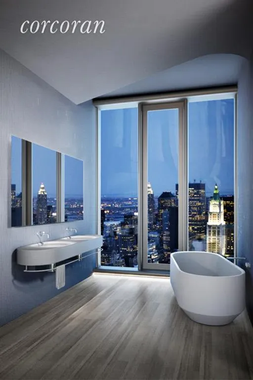 New York City Real Estate | View 56 Leonard Street, 32A WEST | Master Bath custom-designed by Herzog & de Meuron | View 2