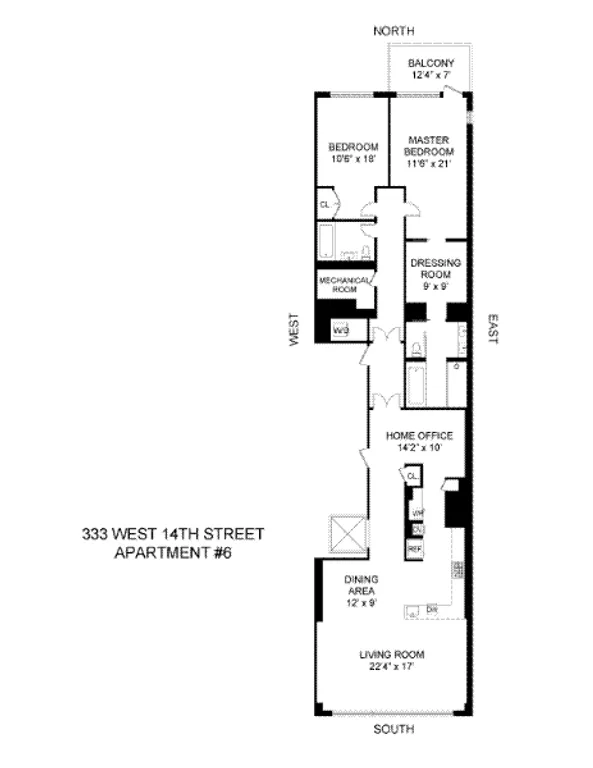 333 West 14th Street, 6 | floorplan | View 7