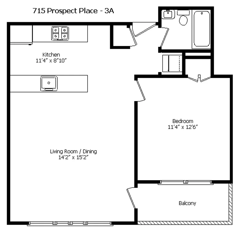 715 Prospect Place, 3A | floorplan | View 6