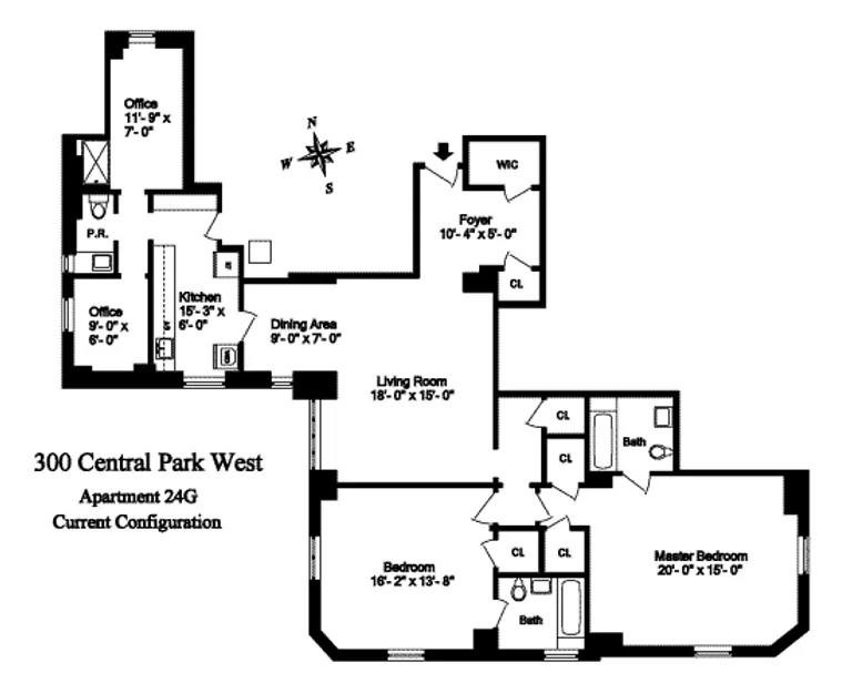 300 Central Park West, 24G | floorplan | View 6