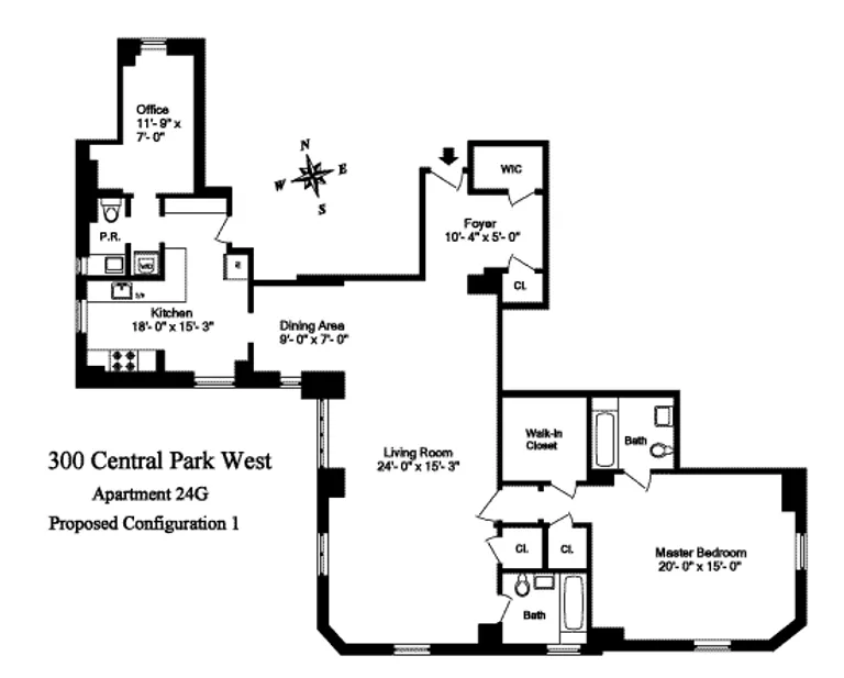 300 Central Park West, 24G | floorplan | View 7