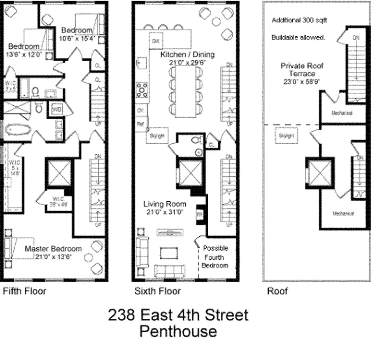 238 East 4th Street, PH | floorplan | View 10