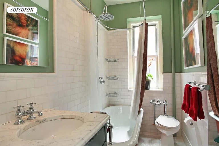 New York City Real Estate | View 62 Pierrepont Street, 7C | Carrera Marble Bathroom | View 6