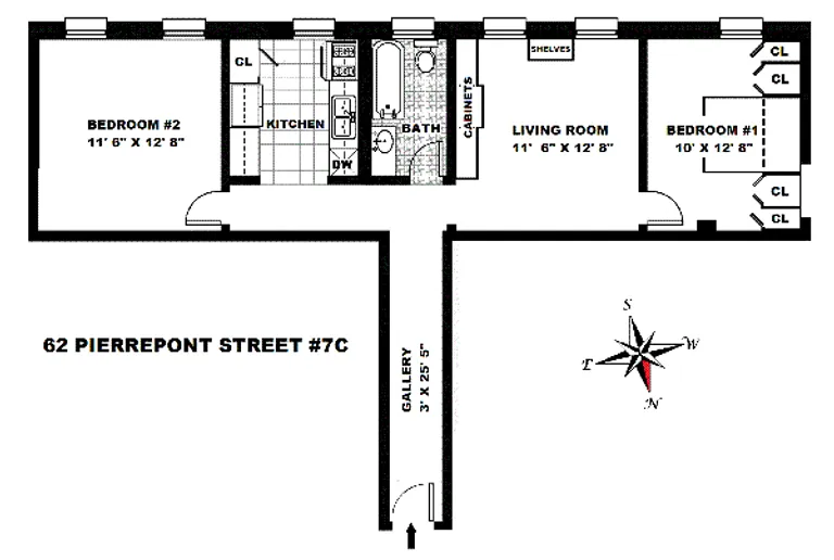 62 Pierrepont Street, 7C | floorplan | View 8