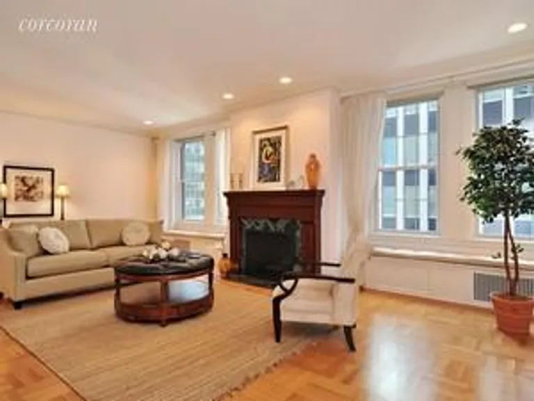 New York City Real Estate | View 417 Park Avenue, 4W | Wood-burning fireplace.  10' ceils. | View 2